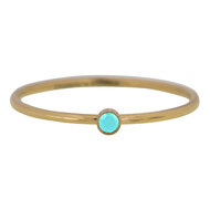 Charmin&#039;s Birthstone December Turquoise Steen Goldplated R789/KR86