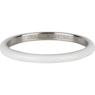 Charmin&rsquo;s Wit Emaille Stapelring - Stijlvol Edelstaal R1620