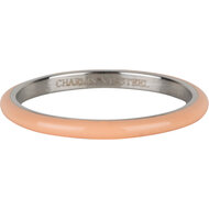 Charmin&rsquo;s Perzik Emaille Edelstaal Stapelring - Tijdloze Elegantie R1621