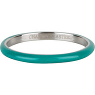 Charmin&rsquo;s Petrol Groen Emaille Stapelring in Edelstaal &ndash; Een stijlvolle look R1616