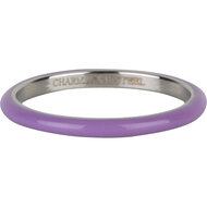 Charmin&rsquo;s Lila Paarse Emaille Stapelring in Edelstaal &ndash; Een tijdloze toevoeging R1614