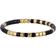 Charmin&#039;s Miyuki Beads Goud Zwart Anxiety Fidget Ring R1537