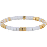 Charmin&#039;s  Miyuki Kralen Goud Wit Anxiety Fidget Ring R1534