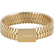 Charmin&rsquo;s Goudkleurige Plat Gevlochten Ring Met Plaatje 5MM Staal R1488