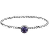 Bague Charmin&#039;s Twisted Birthstone Lilas Violet Cristal Acier R1452