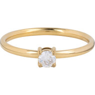 Charmin&rsquo;s Klassieke Solitair 1,9mm Ring Witte Steen Goud R1427