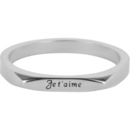 Charmin&#039;s Petite Zegelring met Gravure &quot;Je t&#039;aime&quot; Staal R1402 &ndash; Een Liefdevol Detail
