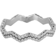 Charmin&rsquo;s Ring Vintage bewerkte V-vorm Staal R1232