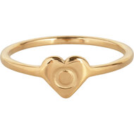 Charmin&rsquo;s initialen zegelring hartje Goldplated R1015-O Letter O