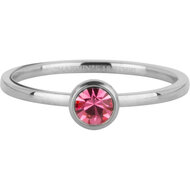 Charmin&#039;s Ring Birthstone October Roze Kristal Tourmaline Staal Iconic  R1605