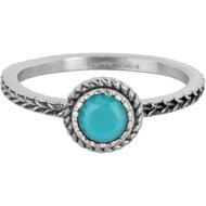 Charmin&#039;s Ring Birthstone December Turkoois Kristal Staal Iconic Vintage R1533