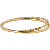 Charmin&#039;s Twin dubbele Ring gedraaid en glad Rolling Anxiety Fidget Goudkleurig R1421