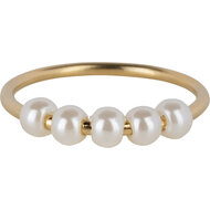 Charmin&#039;s Ring Draaiende Parels Anxiety Fidget Goudkleurig Staal R1365