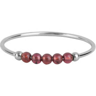 Charmin&#039;s Anxiety Ring NaturalStones Granaat Beads Staal R1320