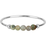 Charmin&#039;s Anxiety Ring NaturalStones Afrikaans Turkoois Beads Staal R1306