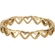 Charmin&rsquo;s Valentijn Love Open Hartjes Shiny Goldplated R1287