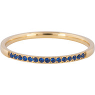 Charmin&rsquo;s Goudkleurige Stapelring Small Alliance Donkerblauwe Saffier Crystals R1265