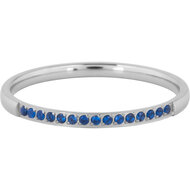 Charmin&rsquo;s Stalen Stapelring Small Alliance Donkerblauwe Saffier Crystals R1264