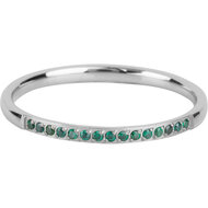 Charmin&rsquo;s Stalen Stapelring Small Alliance Donker-Groen Smaragd Crystals R1262