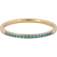 Charmin&rsquo;s Goudkleurige Stapelring Small Alliance Turquoise Crystals R1261