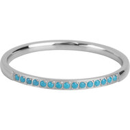 Charmin&rsquo;s Stalen Stapelring Small Alliance Turquoise Crystals R1260