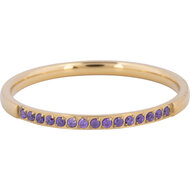 Charmin&rsquo;s Goudkleurige Stapelring Small Alliance Paars-Lavendel Crystals R1259