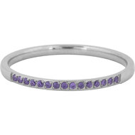 Charmin&rsquo;s Stalen Stapelring Small Alliance Paars-Lavendel Crystals R1258