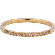 Charmin&rsquo;s Goudkleurige Stapelring Small Alliance Champagne Crystals R1255