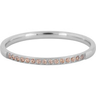 Charmin&rsquo;s Stalen Stapelring Small Alliance Champagne Crystals R1254