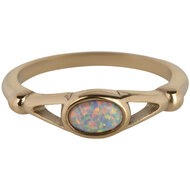 Charmin&rsquo;s Ovale Elegante Ring met Opaal Edelsteen Goud R1154