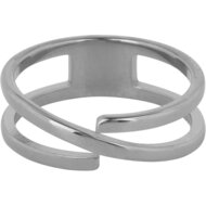 Charmin&#039;s Brede Luchtige Ring met Dubbelzijdig Design Staal   R1151 &ndash; Uniek en Veelzijdig