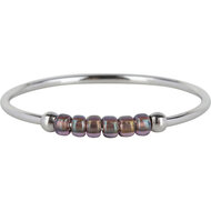 Charmin&#039;s R1146 Anxiety Ring Palm Purple Taupe Beads Steel