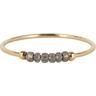 Charmin&#039;s R1143 Anxiety Ring Palm Taupe Beads Goldplated