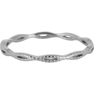 Charmin&#039;s Ring Open Bewerkte Ovaaltjes Staal R1107