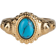 Charmin&#039;s Zegel Ring R1055 Turkoys Howlite ion-goldplated