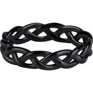 Charmin&rsquo;s ring R1040 Gevlochten Brede Ring Black