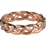 Charmin&rsquo;s ring R1039 Gevlochten Brede Ring Rosgoldplated