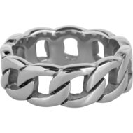 Charmin&rsquo;s statement ring R1005 Super Heavy Chain Staal