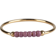 Anxiety Ring Palm Vintage Purple Beads Goldplated R982/KR118 