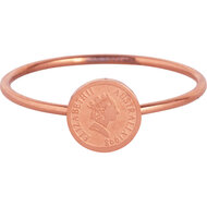 R964 Wish Coin Rosegoldplated Steel Ring