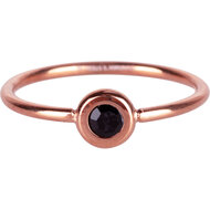 Charmin&rsquo;s ring R958 Donut Rosegold-plated and black crystal