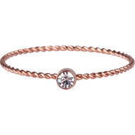 R946 Shine Bright Twisted Rosegold and white crystal