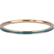 Charmin&#039;s Smalle Ring Petite Petrol Blauw Emaille Goud R931 