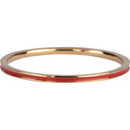 Charmin&#039;s Smalle Ring Petite Coraal Rood Emaille Goudkleurig R929 