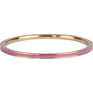 Charmin&#039;s Smalle Ring Petite Steel Goudkleurig Roze Emaille R925