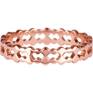 R910 Double trouble Ros&eacute;goldplated steel Ring
