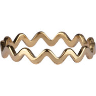 Charmin&rsquo;s stapelring R903 Platte Wave Goldplated