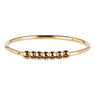 Charmin&rsquo;s Ringen- Dames - Anxiety -14 Karaat Goudkleurige Ring - antistress, 7 balletjes, fidget. 777