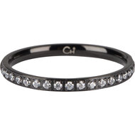 Charmin&rsquo;s Zwarte stapelring Alliance Crystals R641