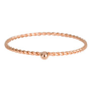 R526 Dot Twisted Ring Rose Gold Steel